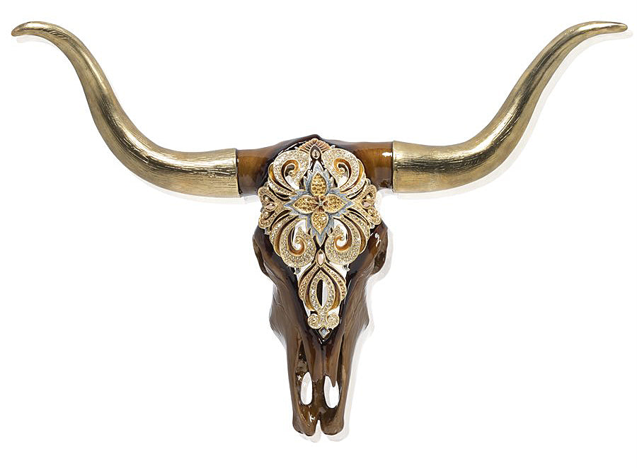 Jay Strongwater's Keeffe Longhorn Skull - Masculine Décor