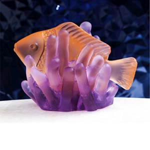Daum Crystal Fish Turtle Figurines