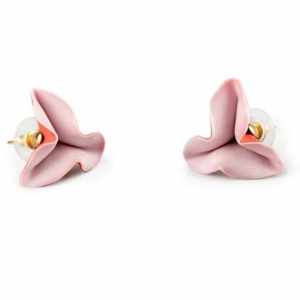 Lladro Lola Stud Earrings Pink & Red 01010281
