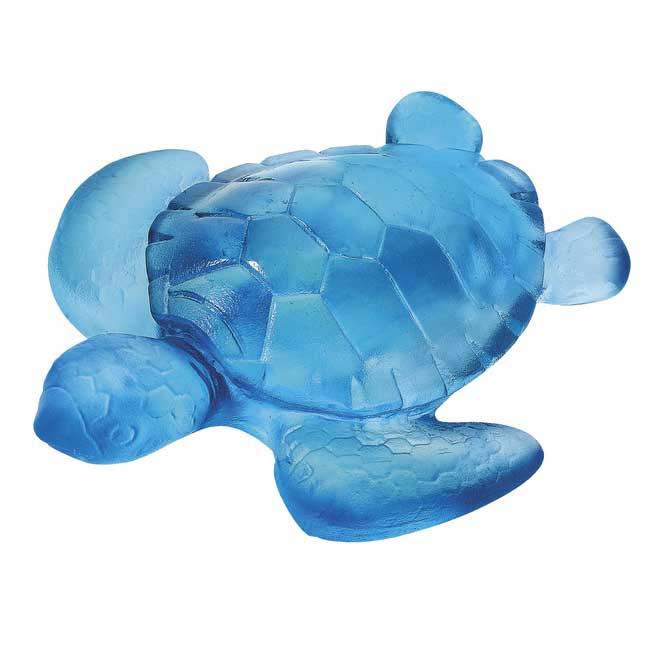 Daum Crystal Mini Turtle Blue 02690-5