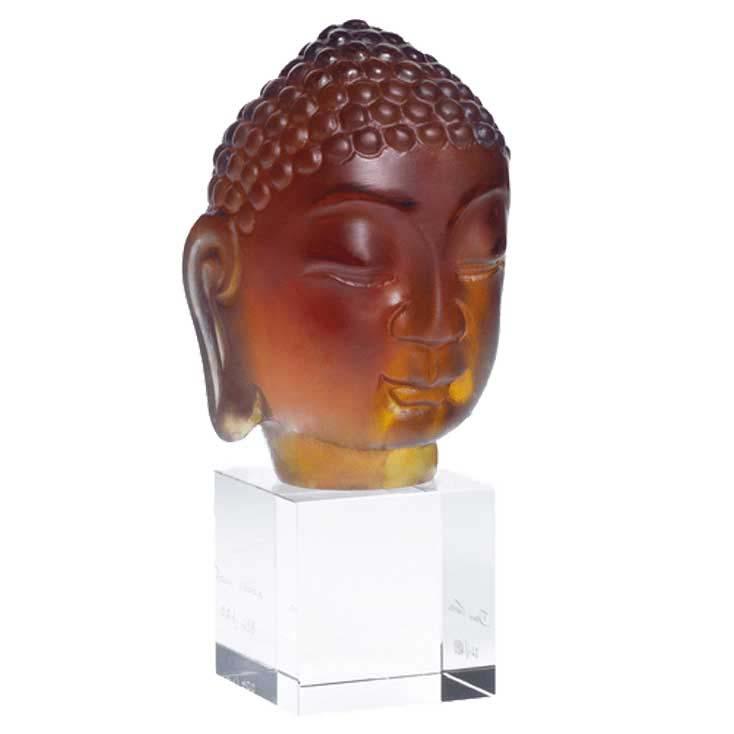 Daum Crystal Ochre Little Buddha 03395-1