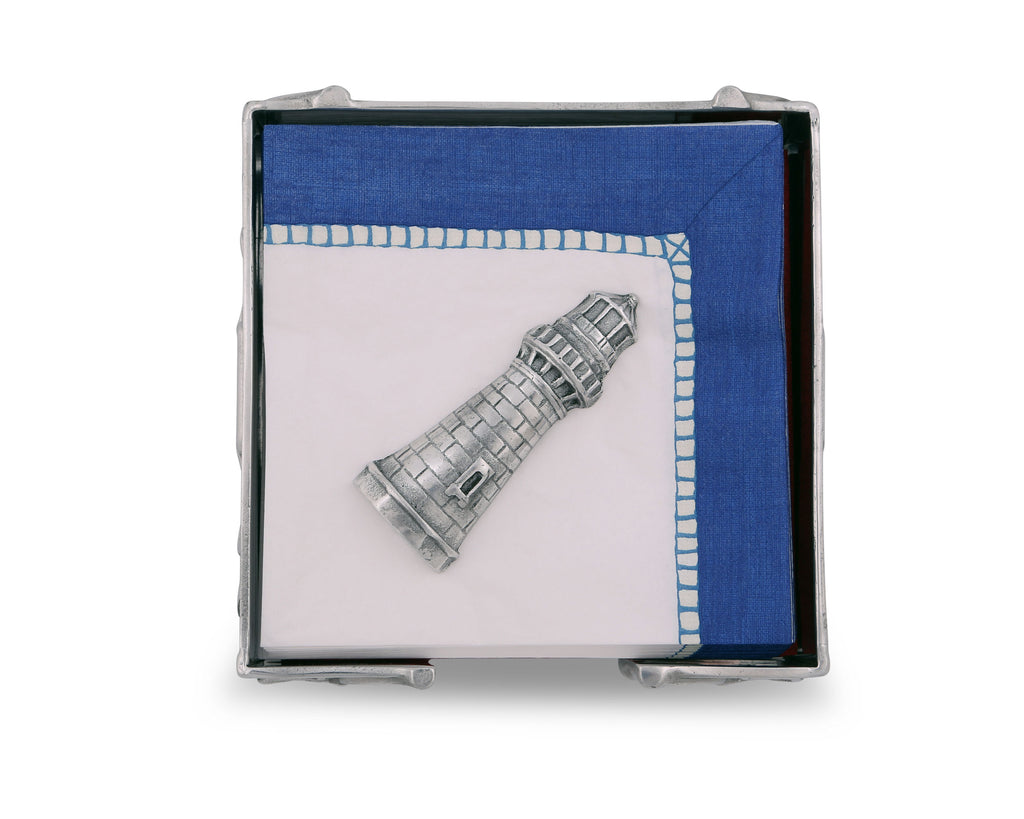 Arthur Court Ocean Lighthouse Napkin Weigh for Paper Napkin, Documents on a Desk, Dinner and Picnic Tables - Outdoor or Office Use,  Organization for Multiple Sizes - Durable Metal 3 Inch Long
