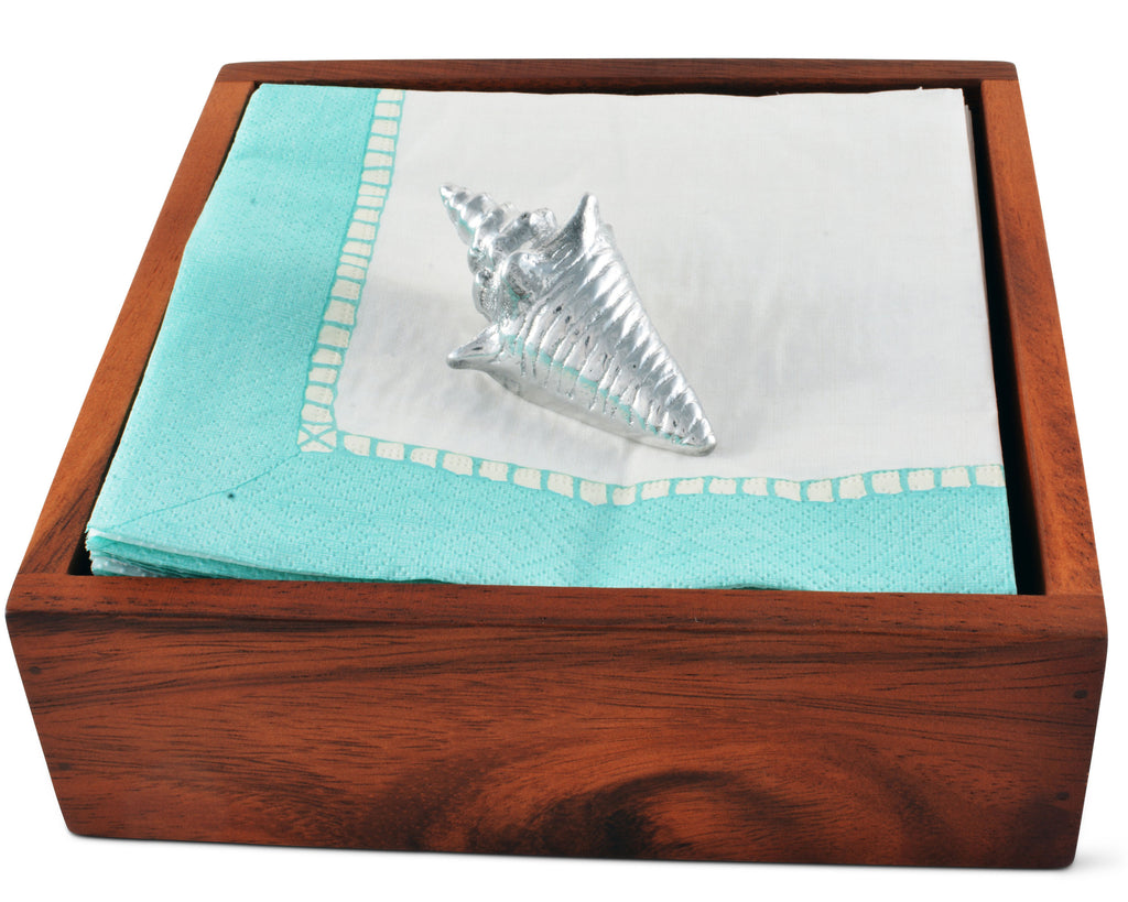 Arthur Court Ocean Shell Paper Napkin Weigh for Paper Napkin, Documents on a Desk, Dinnerand Picnic Tables - Outdoor Use,  Organization for Multiple Sizes - Durable Metal 3 Inch Long