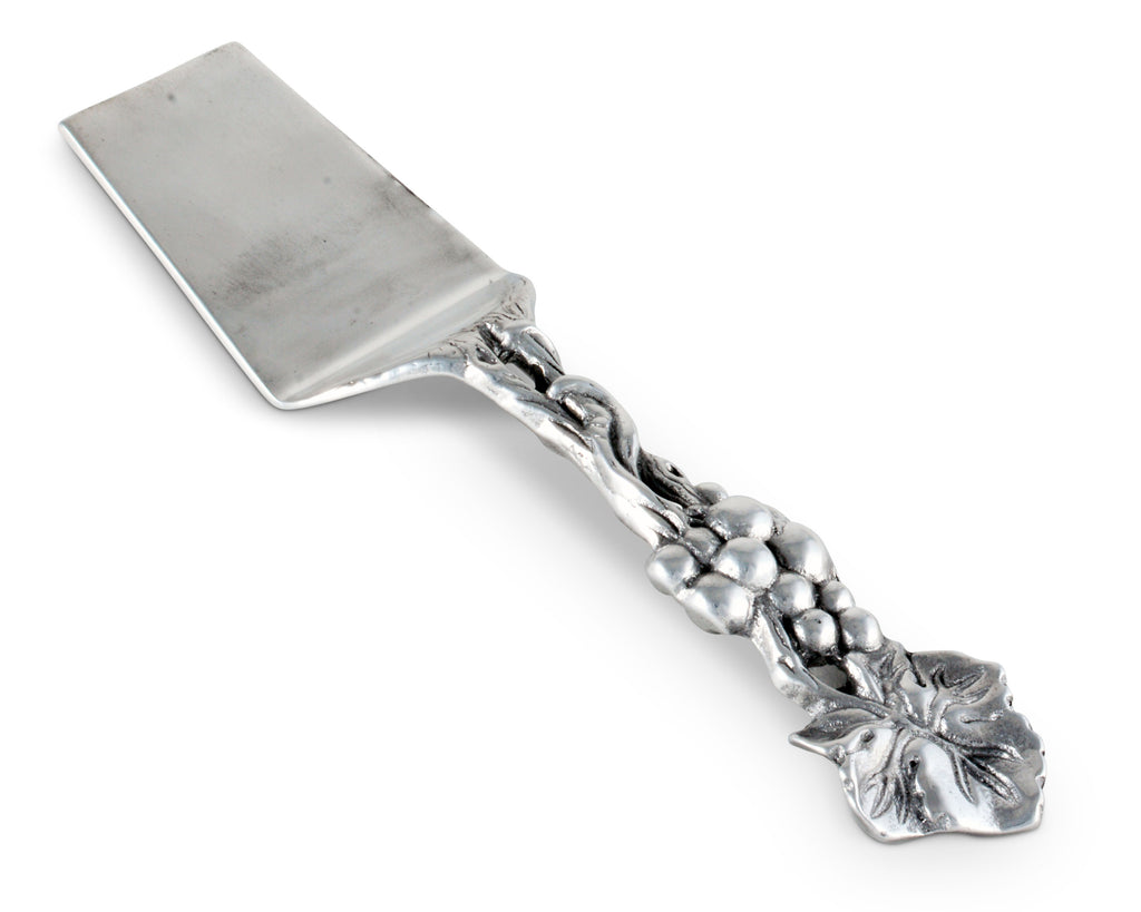 Arthur Court Metal Pie / Cake / Lasagna Server Grape Pattern Sand Casted in Aluminum with Artisan Quality Hand Polished 10.75 inch