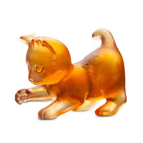 Daum Crystal Mini Kitten Amber 05263