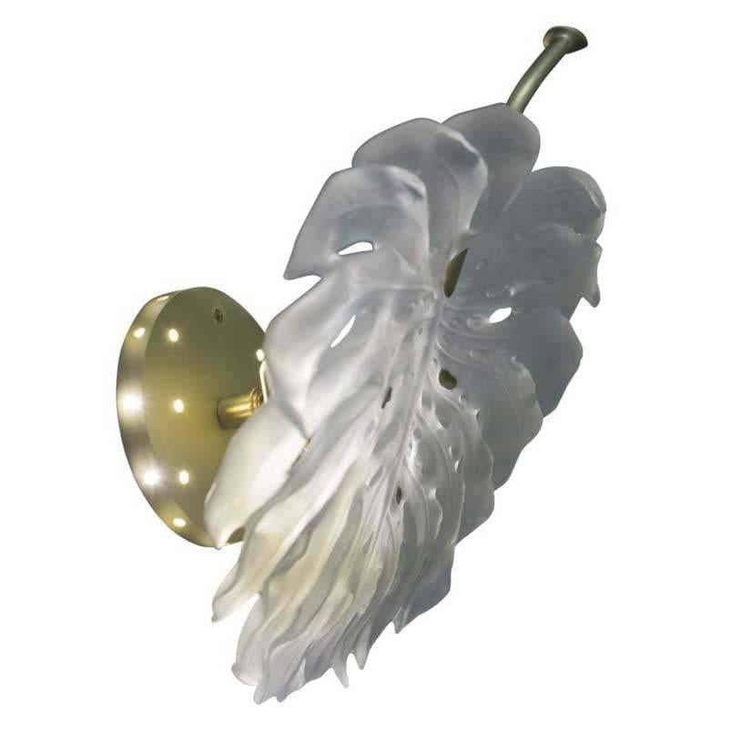 Daum Crystal Monstera Small White Wall Lamp 05321-1