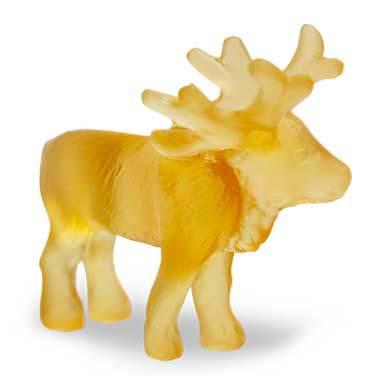 Daum Crystal Mini Reindeer Amber 05454