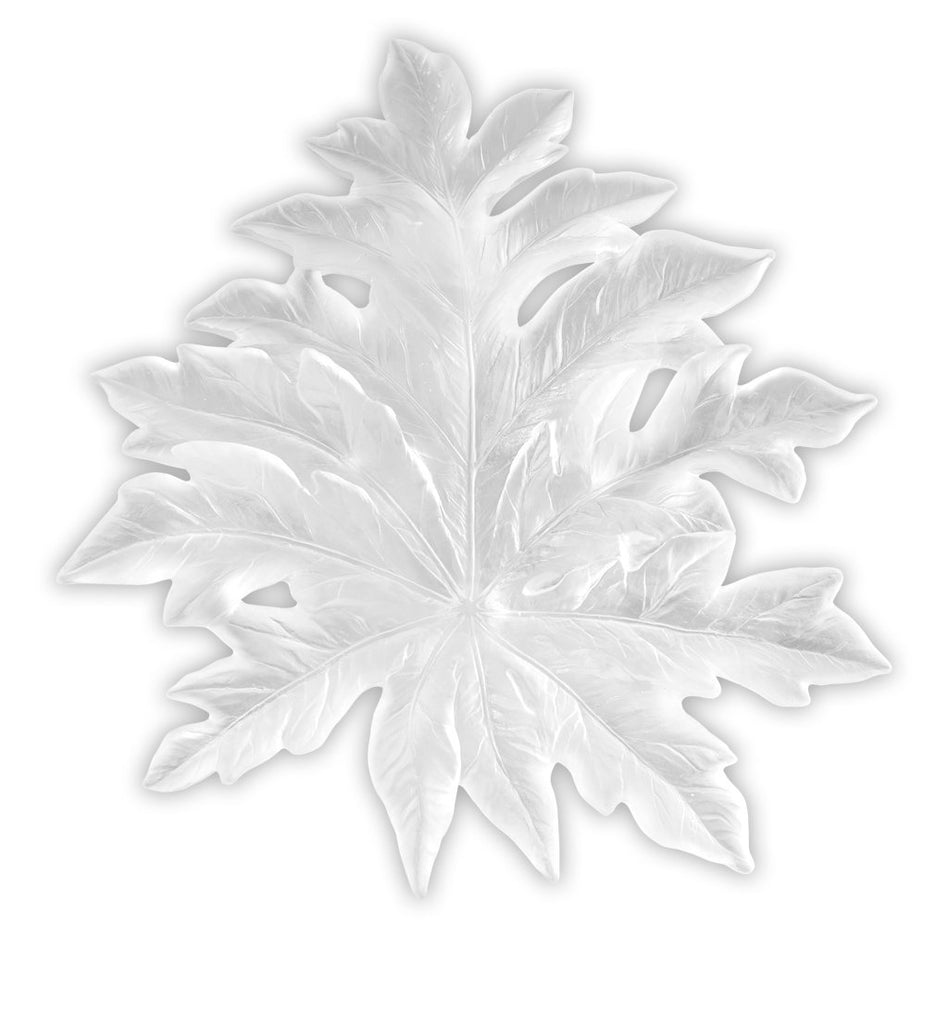 Daum Crystal Small White Wall Leaf With Long Fixing 05529-170