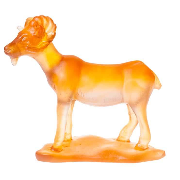 Daum Crystal Chinese Horoscope Goat Amber 05558