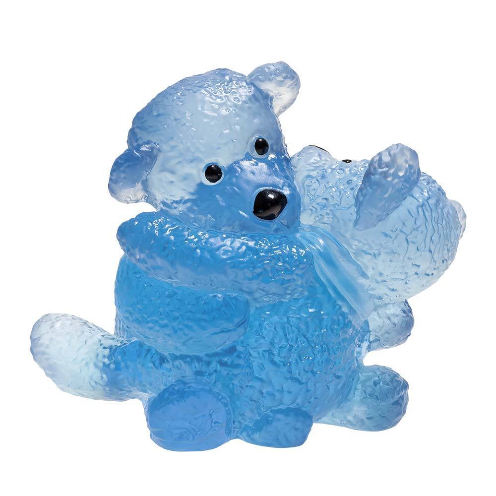 Daum Crystal Blue Teddy Bears 05564-1