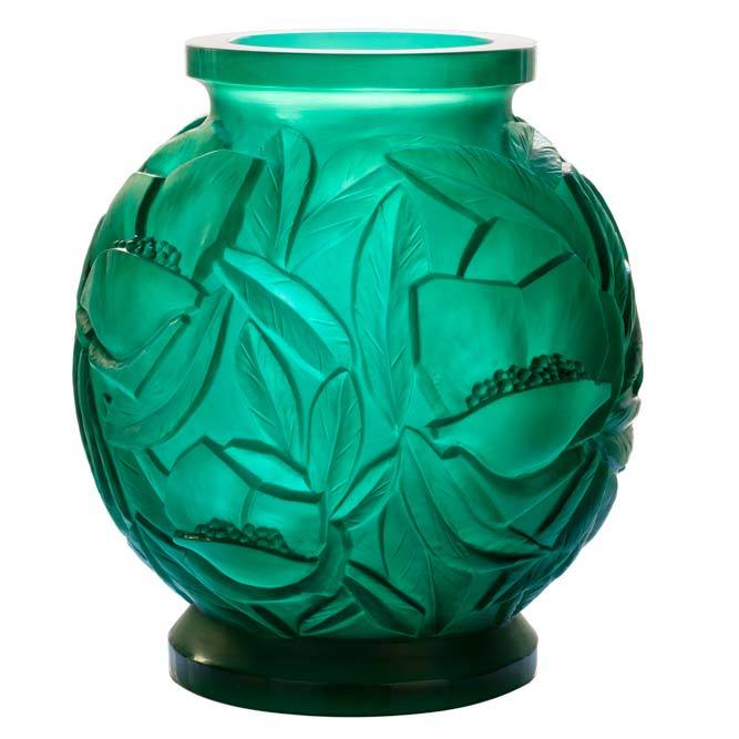 Daum Crystal Green Large Vase 05584