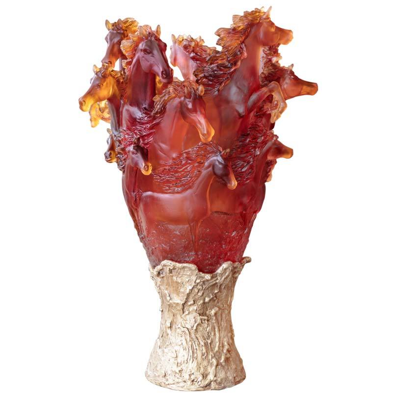 Daum Crystal Cavalcade Prestige Vase 05586