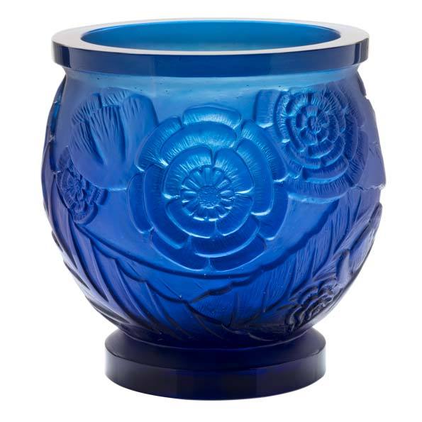 Daum Crystal Blue Medium Vase 05588