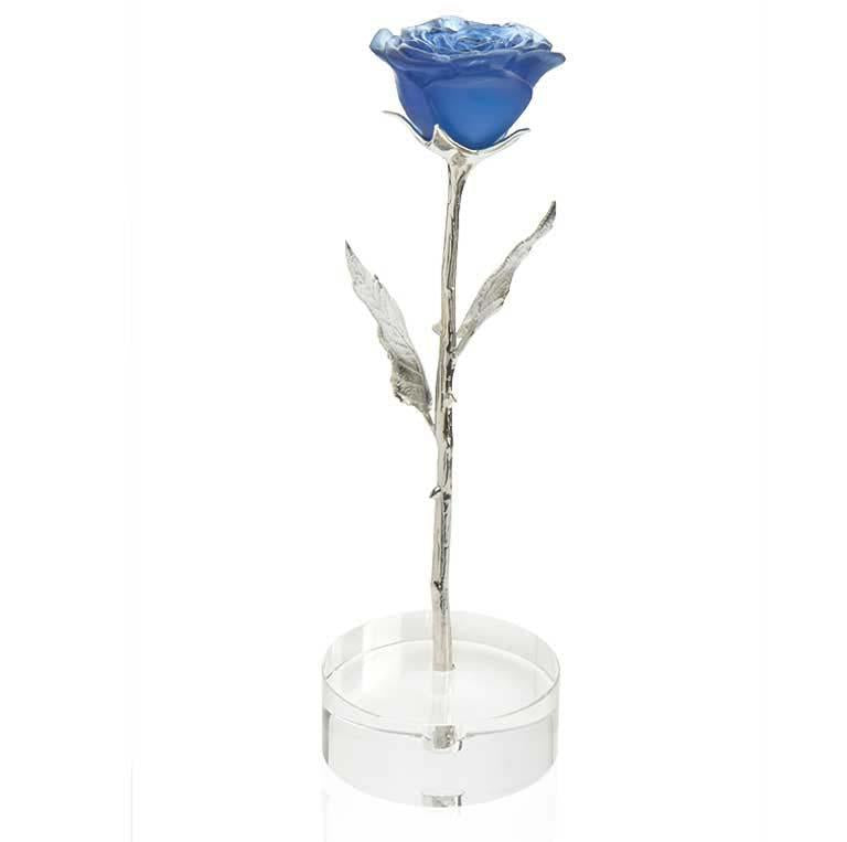 Daum Crystal Blue Eternal Rose 05590-2