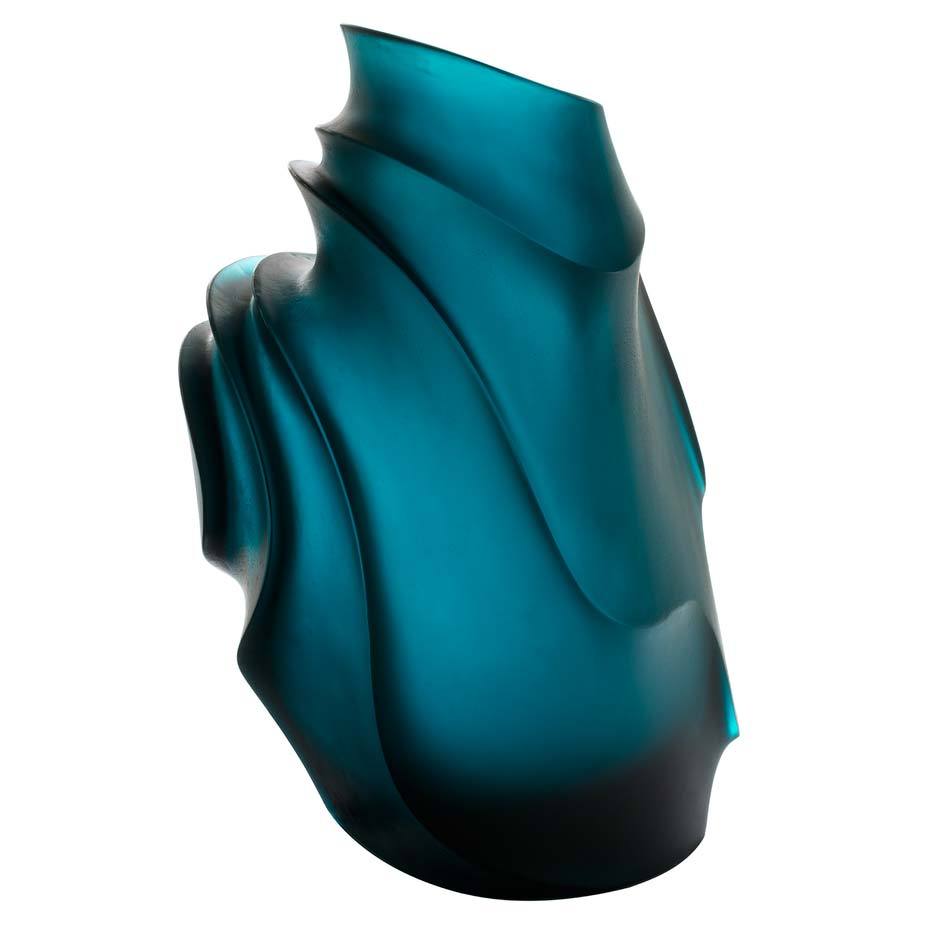 Daum Crystal Blue Large Vase 05593