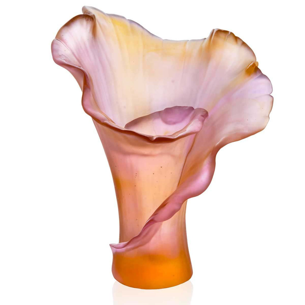 Daum Crystal Arum Rose Medium Vase 05649-1