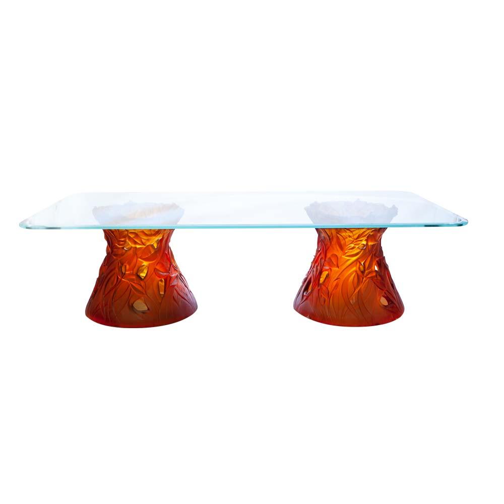 Daum Crystal Coffee Table Large Amber 05661