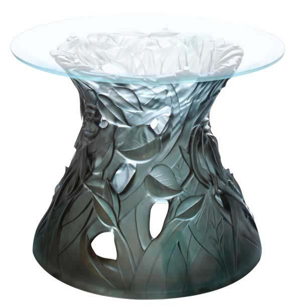 Daum Crystal Side Table Blue Grey 05662-1