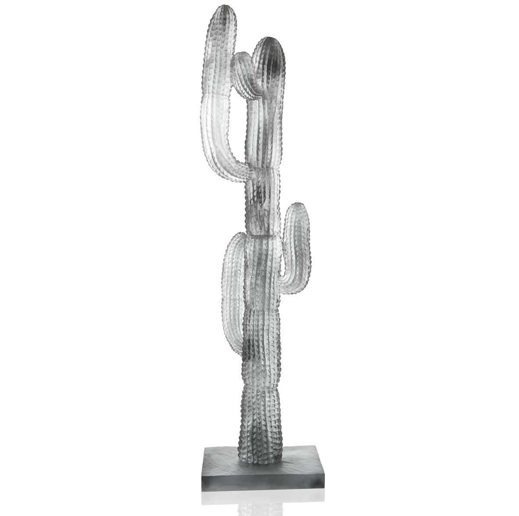 Daum Crystal Cactus Garden Xl Vase Grey 05663-1