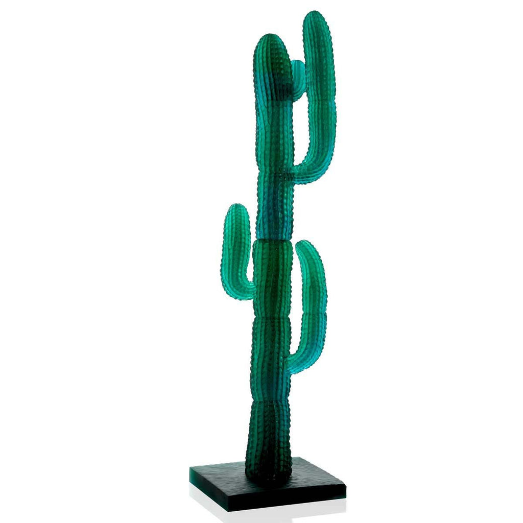 Daum Crystal Cactus Garden Xl Vase Green 05663