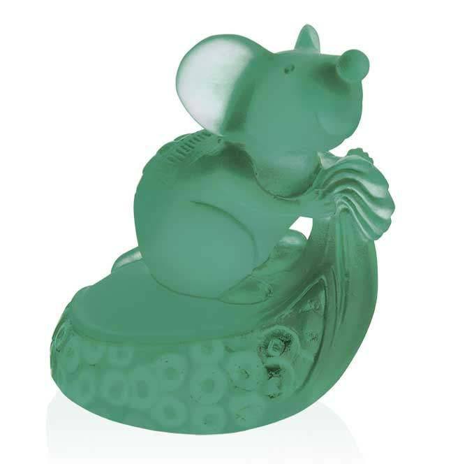 Daum Crystal Chinese Horoscope Rat Green 05665