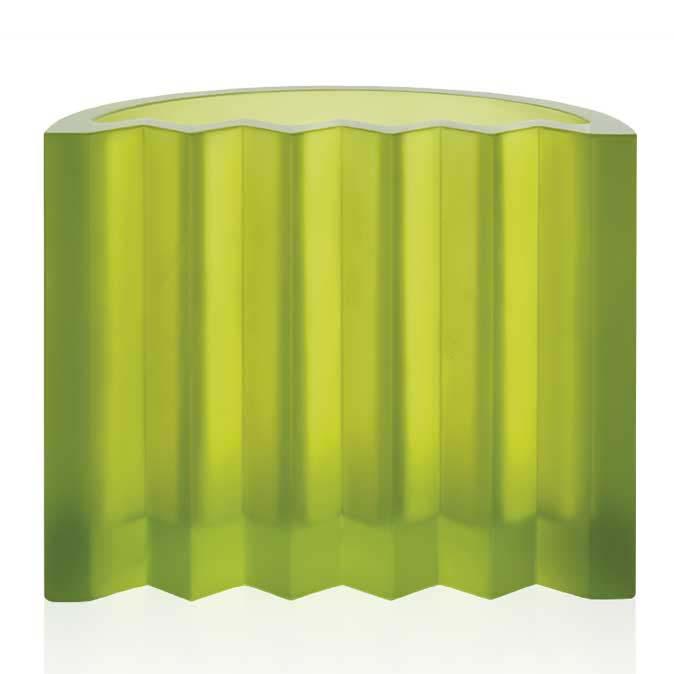 Daum Crystal Vase Zigzag Green 05676