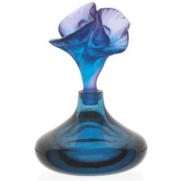 Daum Crystal Arum Dark Blue Small Perfume Bottle 05680