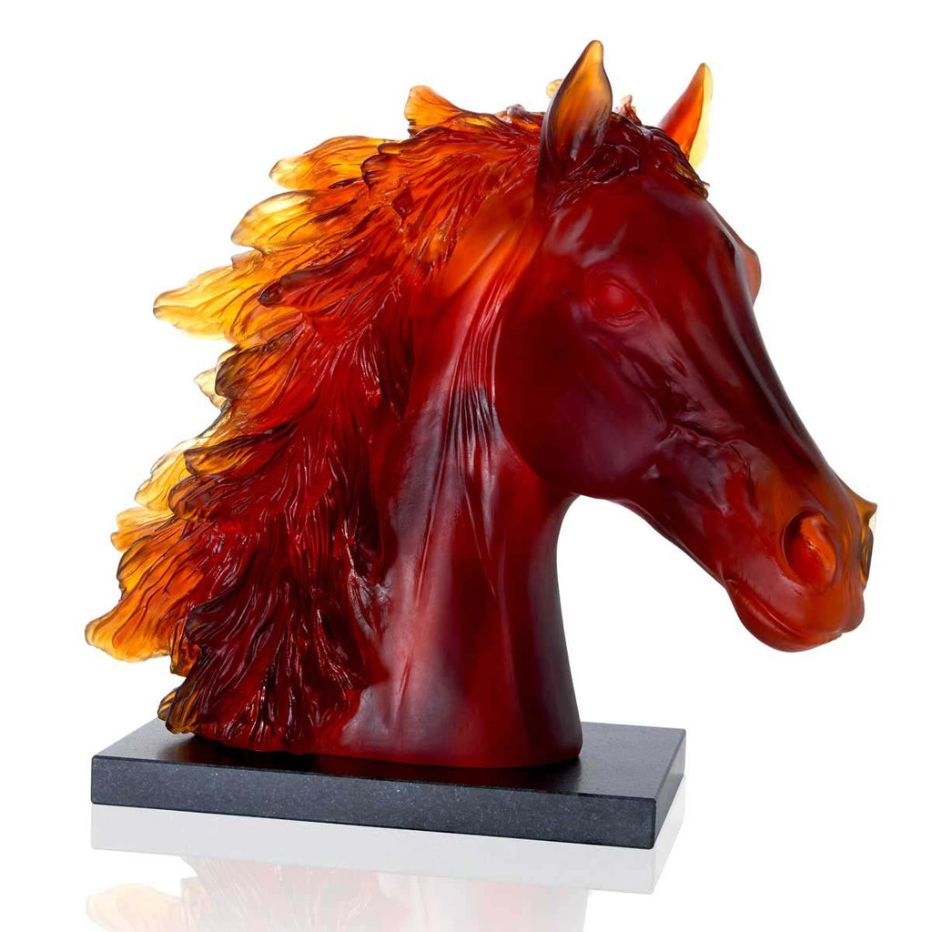 Daum Crystal Horse Head Sculpture 05696