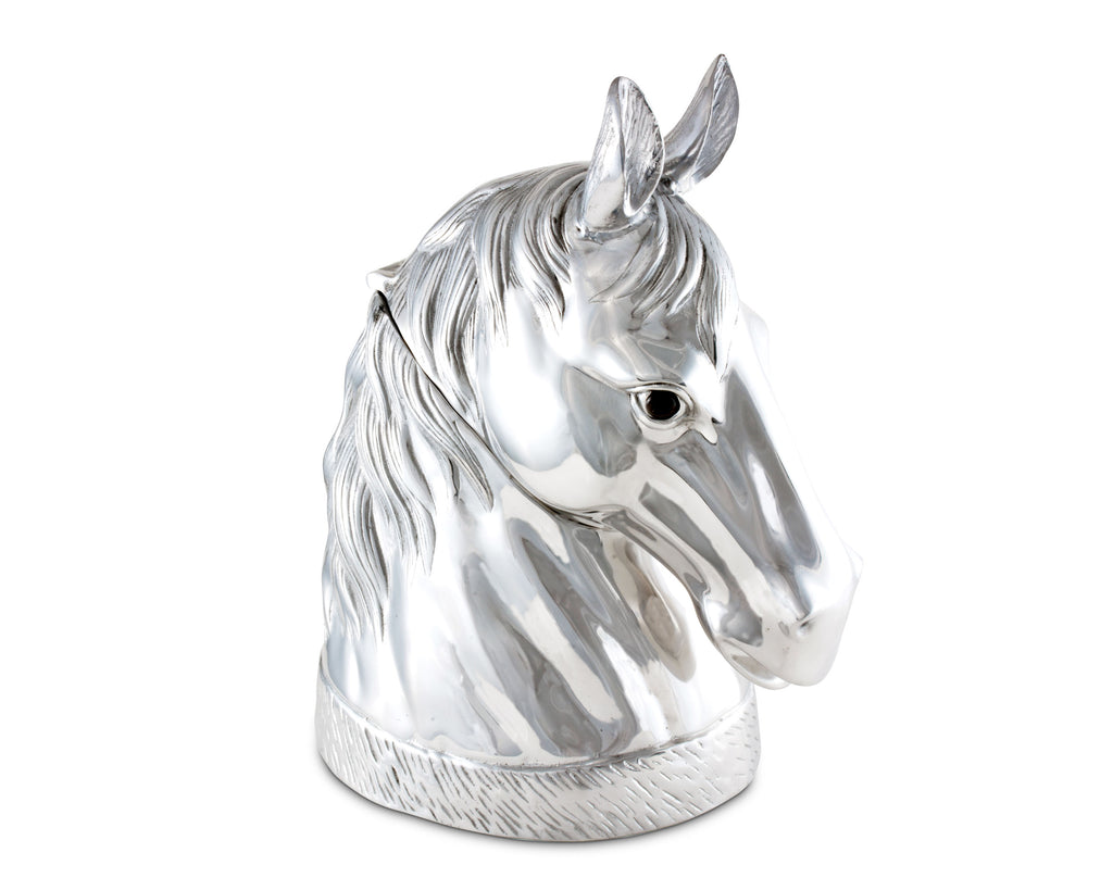 Arthur Court Signature Aluminum Horse Head Figure Ice / Wine / Champagne Bucket / Punch Server - 18" Long 18.5" Tall