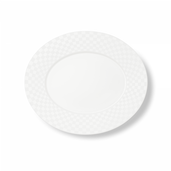 Dibbern Cross White Oval Platter (Squares) (34cm) 1022020003