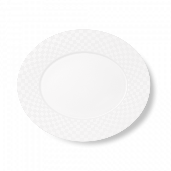 Dibbern Cross White Oval Platter (Squares) (39cm) 1022220003