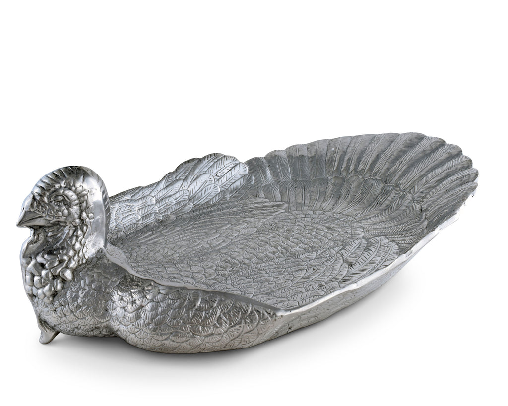 Arthur Court Designs Aluminum Metal Thankgiving Turkey 24" Large Heavy Serving Tray / Platter