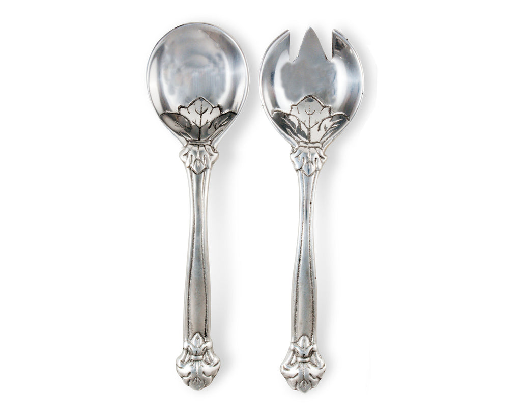 Arthur Court Aluminum Metal Fleur-De-Lis Serving Set Heavy Fleur-De-Lys Silverware Fork 11 Inches