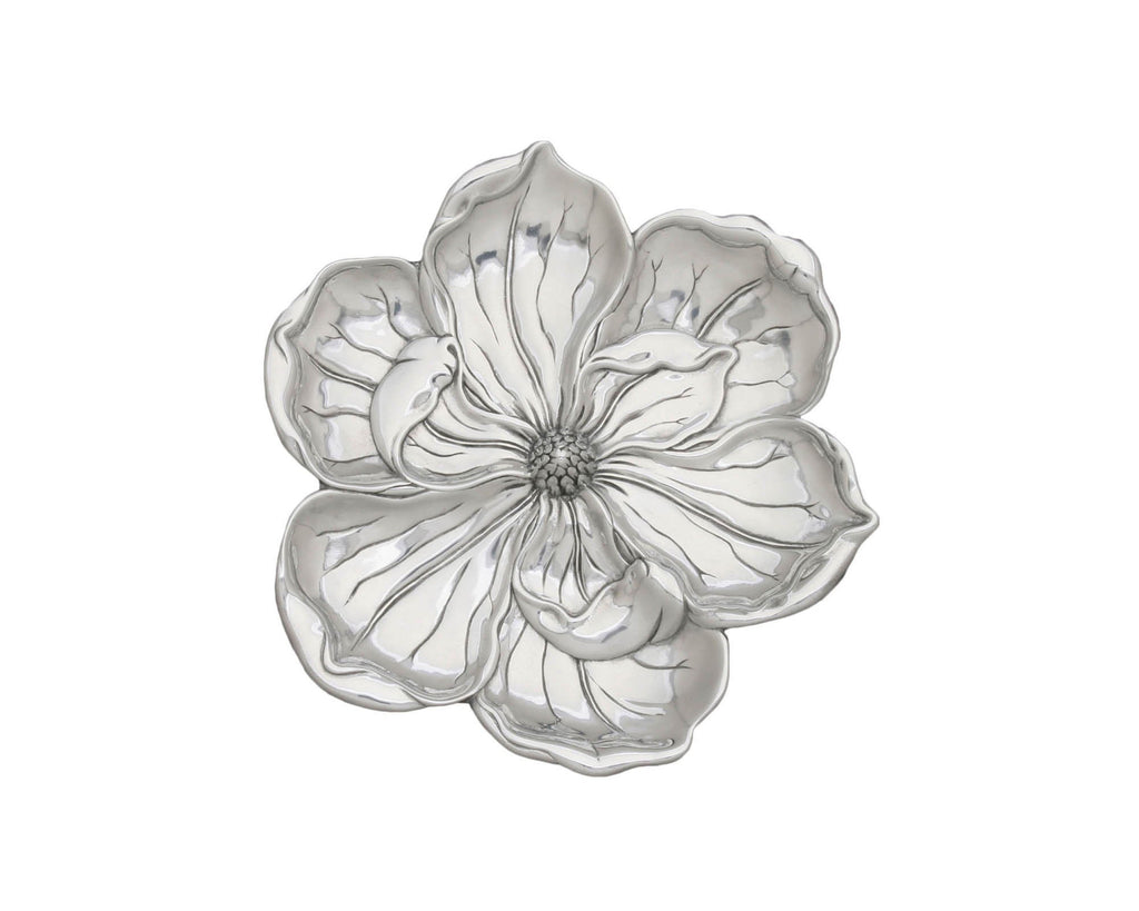Arthur Court Designs Aluminum Metal Magnolia Blossom Tray / Platter 11"