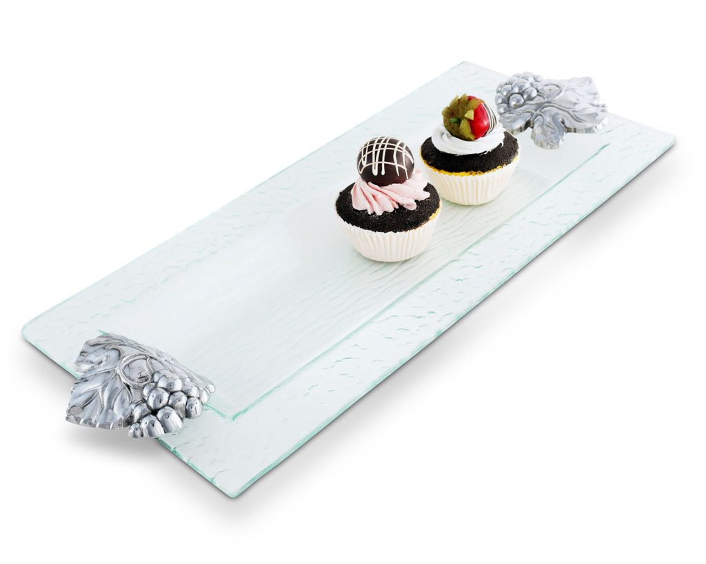 Arthur Court Designs Aluminum Grape Oblong Tray 18" x 8"