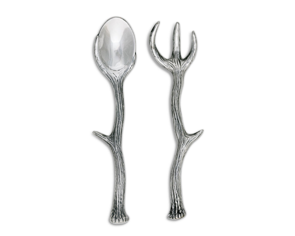 Arthur Court Designs 13.25 inch Long Antler Aluminum Serving Set