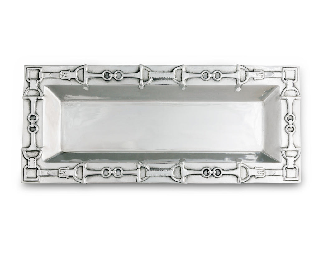 Arthur Court Designs Aluminum 18.5" x 7" Equestrian Oblong Tray