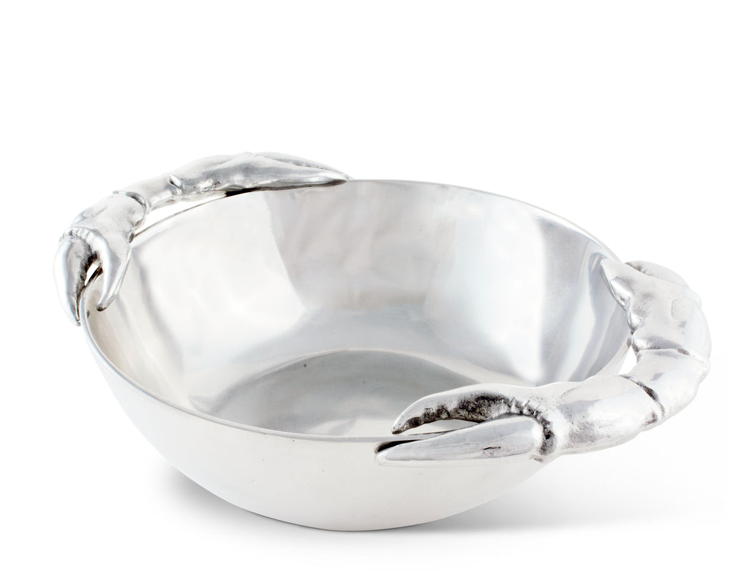 Arthur Court Designs Aluminum Crab Claws - Metal Coastal Décor 10-1/2" Centerpiece Bowl
