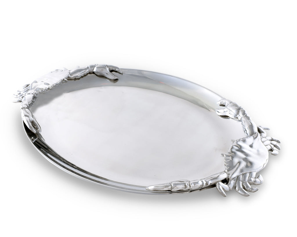 Arthur Court Designs Aluminum Crab Oval Platter 20" x 13.5"