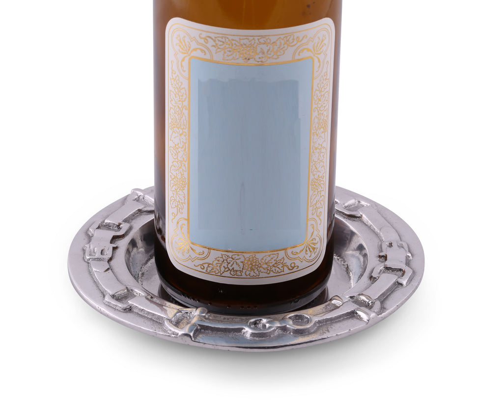 Arthur Court Designs Aluminum Equestrian  Wine Coaster / Holder  Artisan Metal  6" diameter