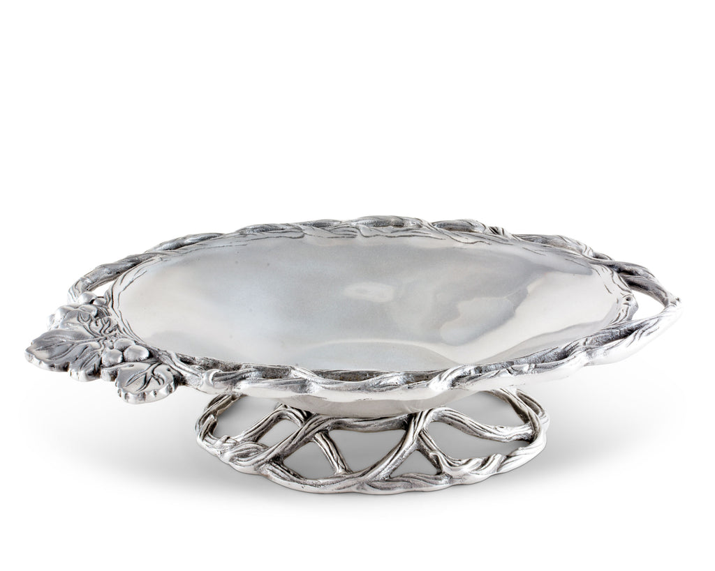 Arthur Court Designs Aluminum Grape Open Vine Vegetable Dish 11.5" across
