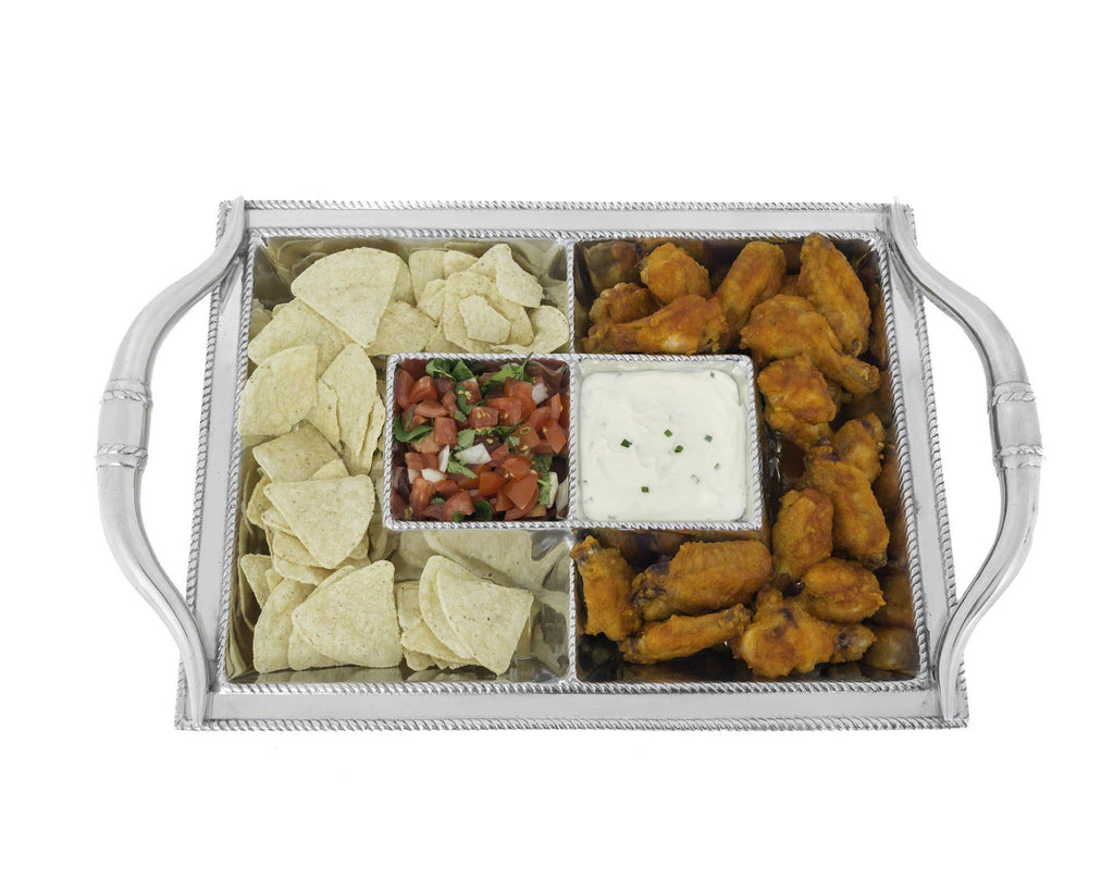 Arthur Court Metal Western Longhorn Chip and Dip Platter Sand Casted in Aluminum with Artisan Quality Hand Polished Designer Tanish-Free Ranch Decor 20.5 Inch Length