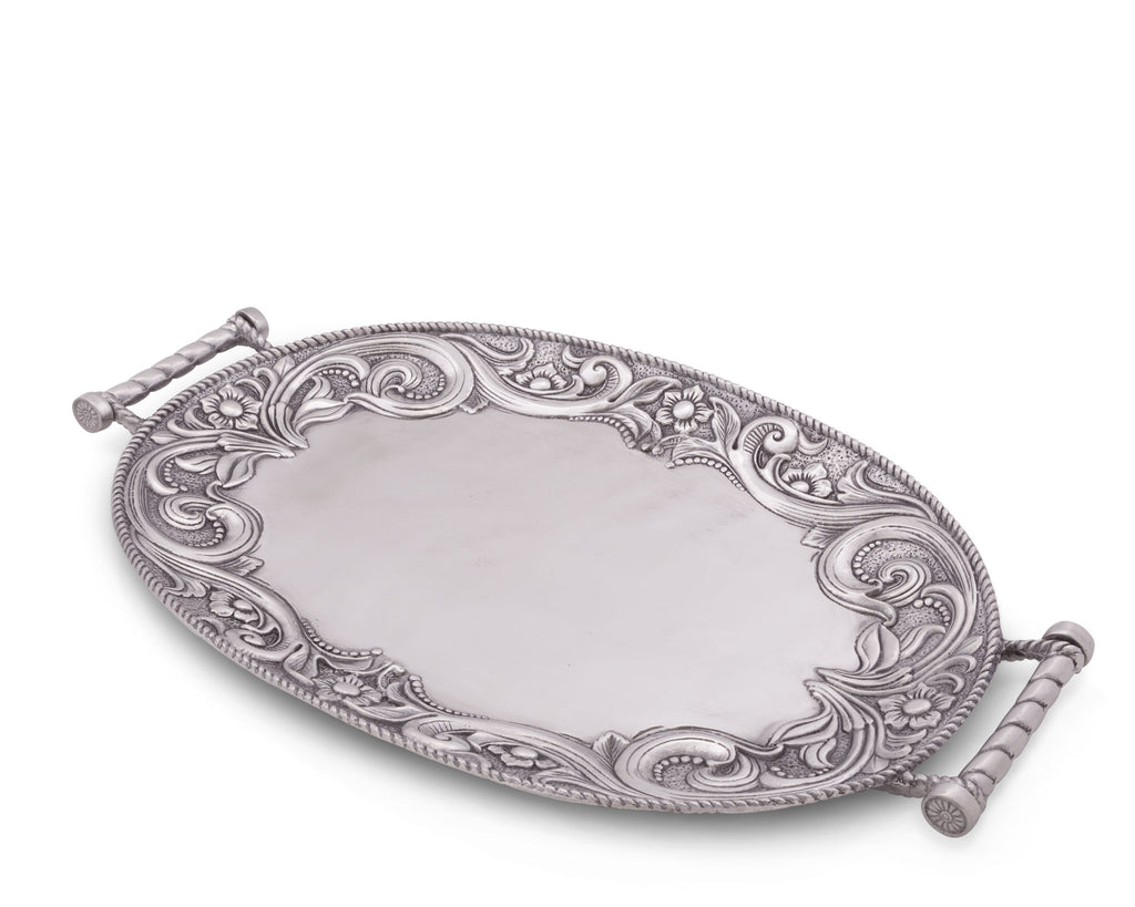 Arthur Court Aluminum Western Pattern Serving Tray