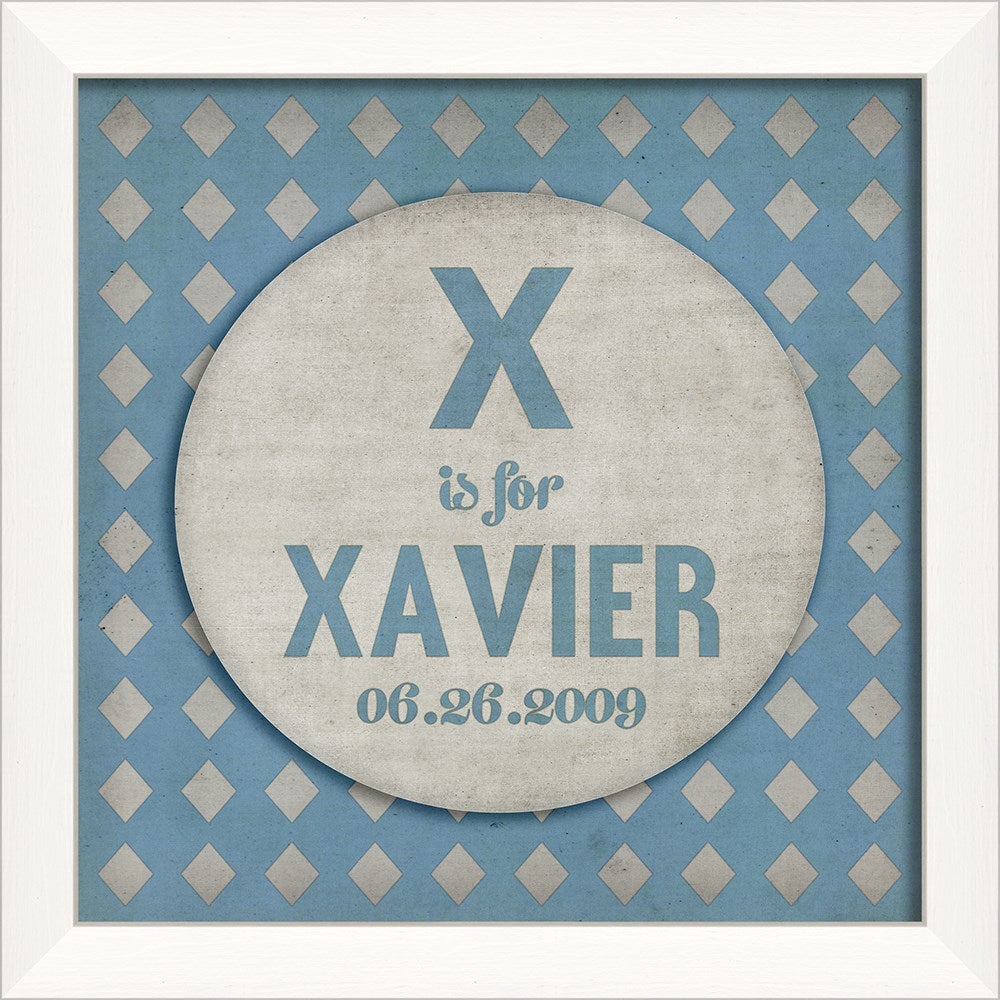 Spicher & Company LN Custom Name and Birthday Blue Diamonds 11354