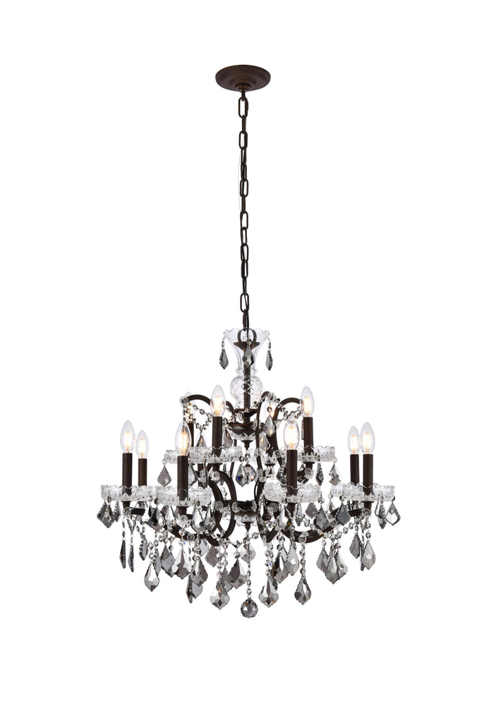 Elegant Lighting Chandelier Royal Cut 1138D26RI-SS/RC