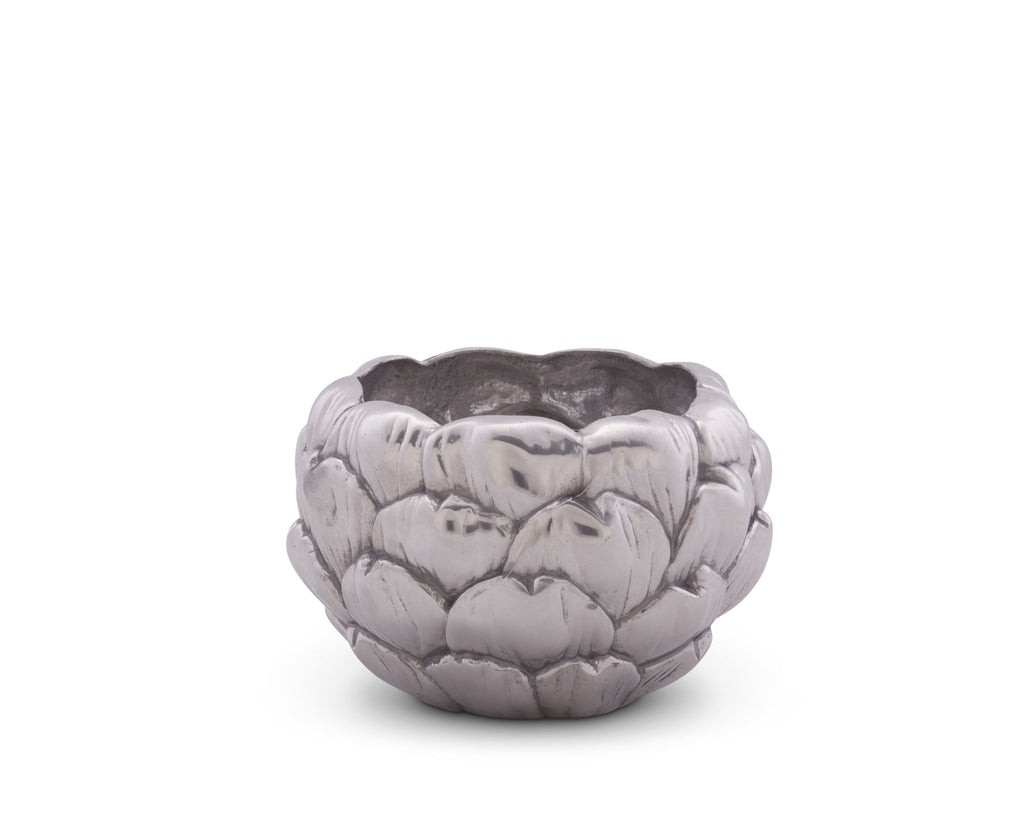 Arthur Court Artichoke Dip / Sauce Heavy Metal Bowl Sand casted Aluminum Perfect for Outdoor or Indoor Entertaining