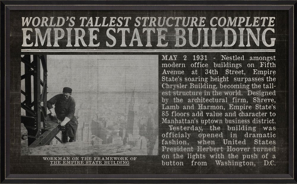 Spicher & Company BC Empire State Building Opens black 11679
