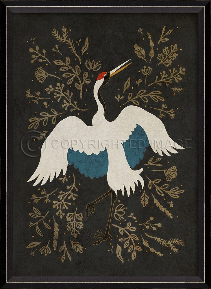 Spicher & Company BC Good Fortune Crane on black 11964