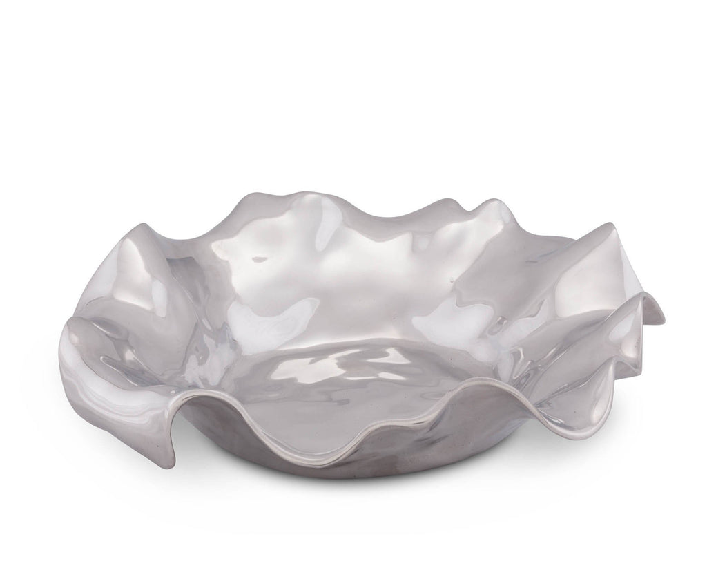 Arthur Court Aluminum Modern Salad Bowl Carmel Collection Signature Design - 12" x 13" x 3"