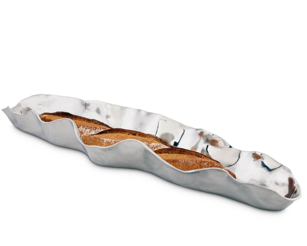 Arthur Court Carmel Collection Signature Aluminum Baguette Bread Tray 24" Long